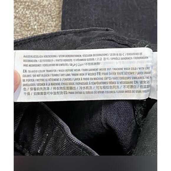 Abercrombie & Fitch the 90s relaxed jeans high rise womens 0/25xs black stretch - Picture 4 of 12